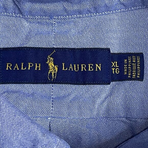 Polo Ralph Lauren Button Long Sleeve Shirt Monogram Embroidered Pony Men’s XL - Picture 4 of 5